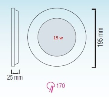 Встраиваемый светильник Horoz Electric SLIM-15 056-003-0015 15W 2700K HRZ00002150
