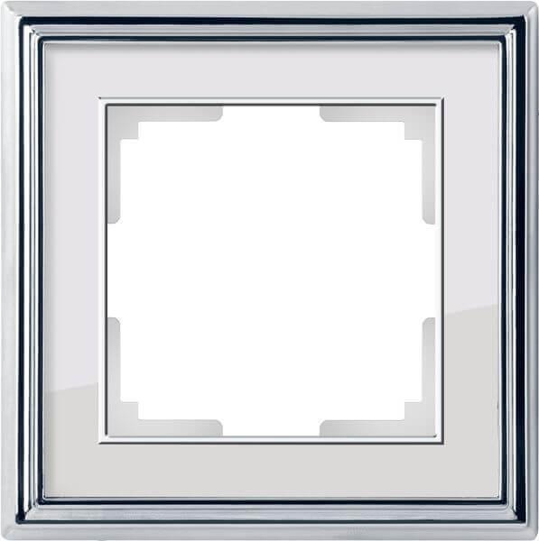 Рамка Werkel Palacio на 1 пост хром/белый WL17-Frame-01 4690389108037