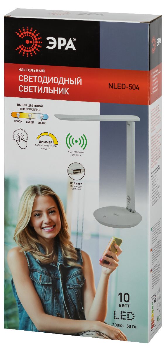 Настольная лампа Эра NLED-504-10W-W Б0057196