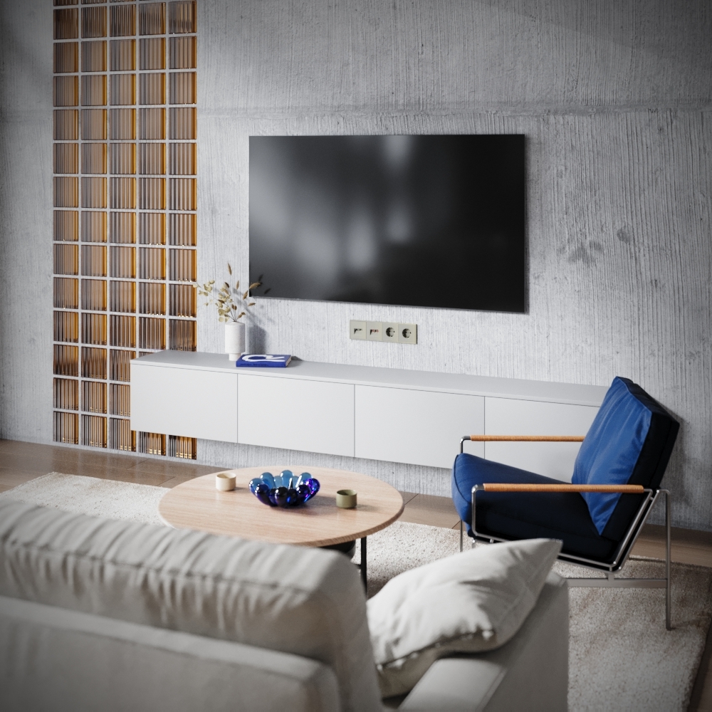 Розетка телевизионная встраиваемая Voltum S70 TV+RJ45 кат. 6, (шелк) VLS060704