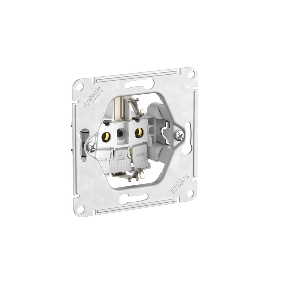 Розетка с заземлением, 16А, мех., быстрозажим. клем. Systeme Electric AtlasDesign ATN001243S