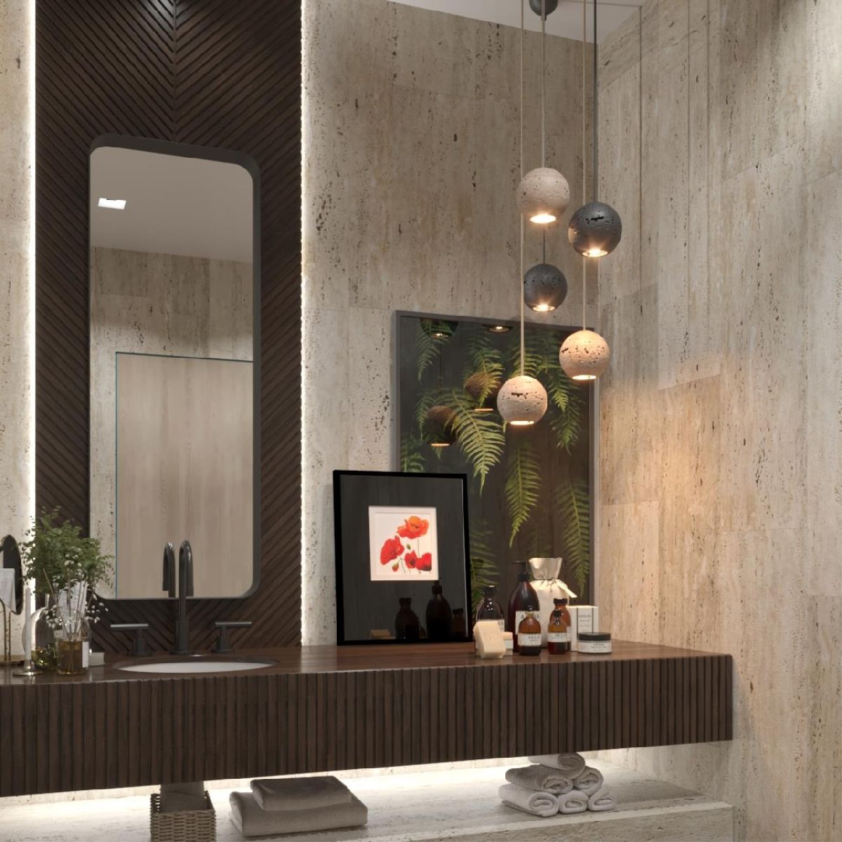 Подвесной светильник шар Odeon Light Travertino 6625/1L