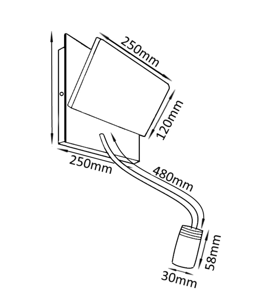 Поворотное бра Crystal Lux CLT 226W250USB WH