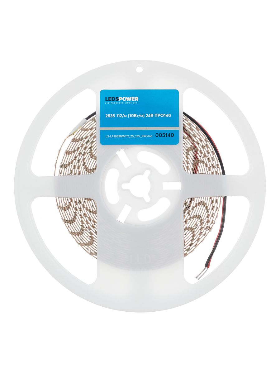 Светодиодная лента LEDS POWER 2835 112/м (10Вт/м) 24В нейтральная, серия ПРО140 005140
