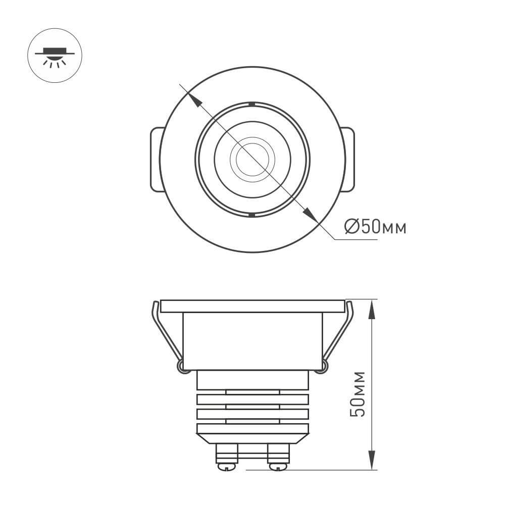 Мебельный светильник Arlight LTM-R50WH 5W White 25deg