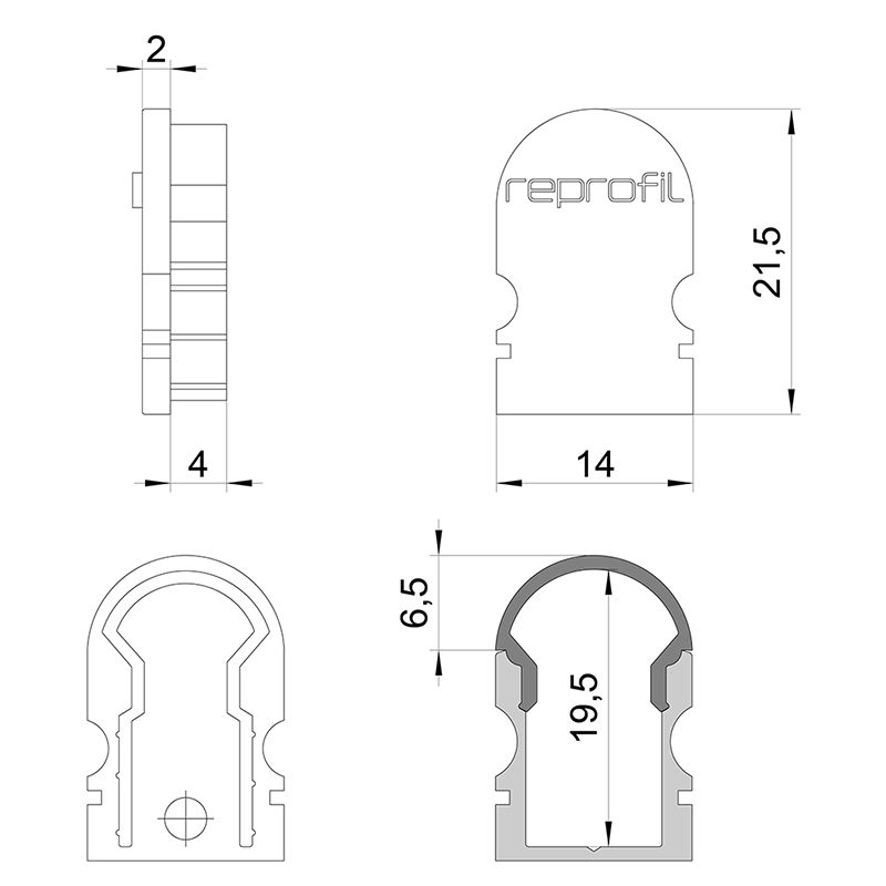 Торцевая заглушка (2 шт.) Deko-Light R-AU-02-08 979600