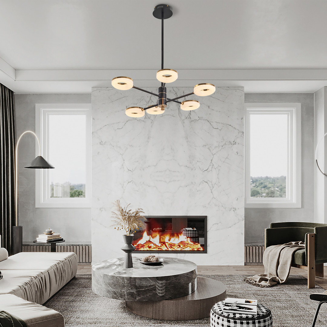 Люстра на штанге Arte Milano Ferrara 276699/6 BK/GD