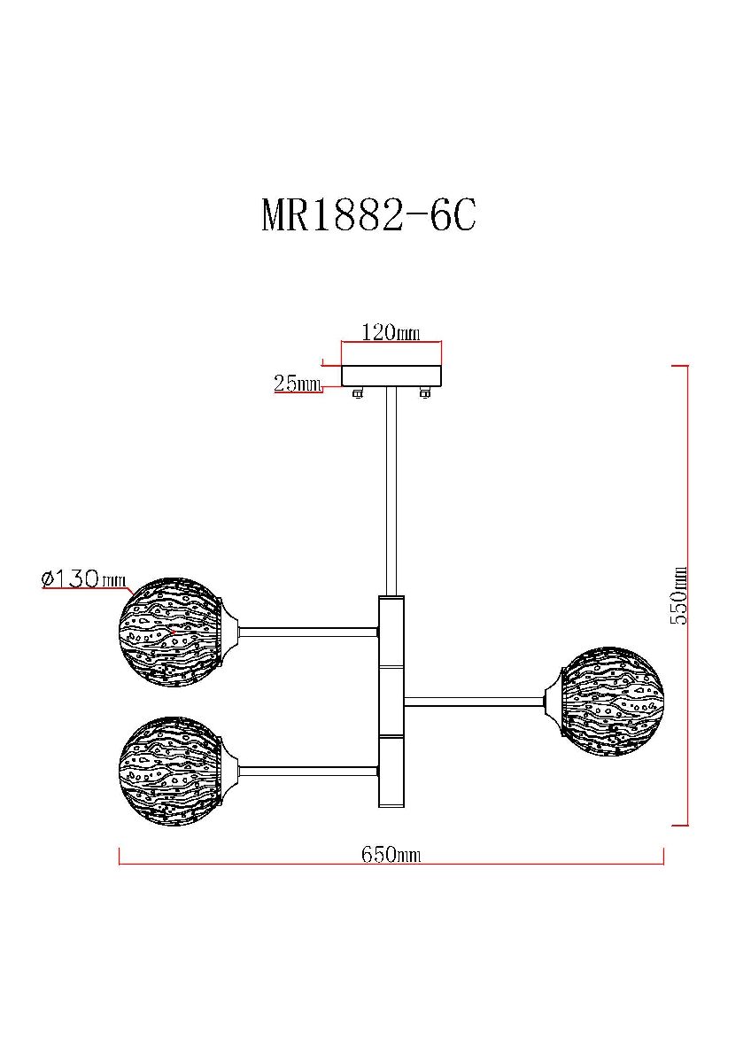 Люстра на штанге MyFar Camilla MR1882-6C