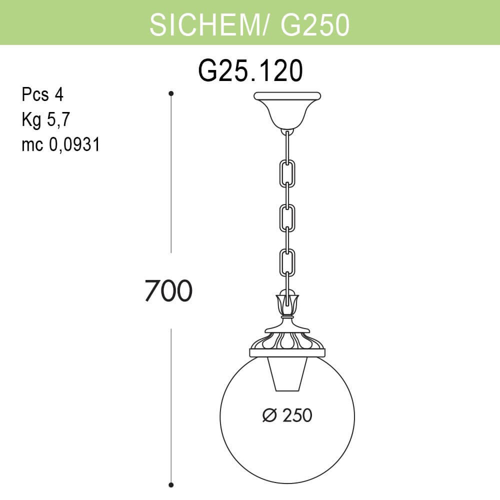Уличный подвесной светильник Fumagalli Sichem/G250 G25.120.000.WXE27