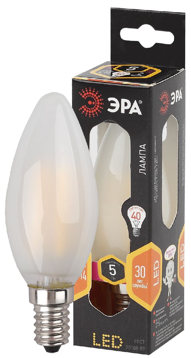 Лампа светодиодная Эра E14 5W 2700K F-LED B35-5W-827-E14 frost Б0027925