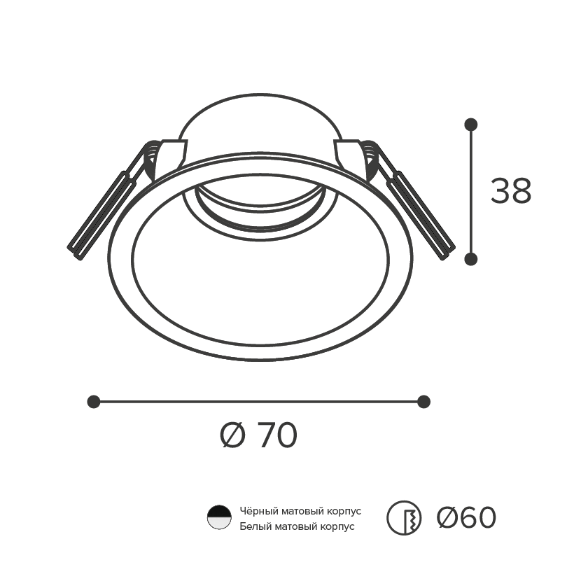 Встраиваемый светильник под лампу MR11 WOLTA Acento WDL-MR11/03BL-R