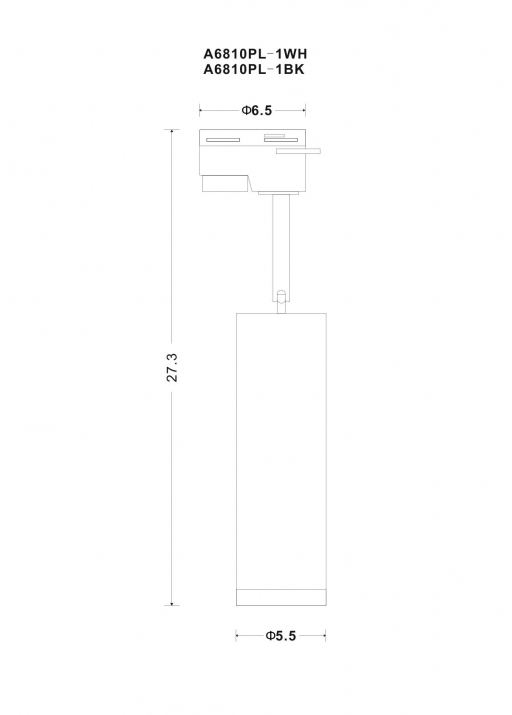 Светильник на шине ARTE Lamp A6811PL-1BK