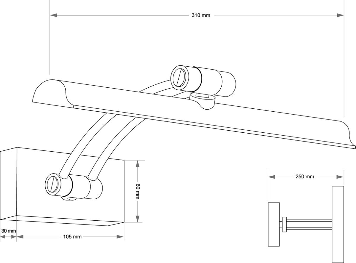 Подсветка для картин Kutek ELVE ELV-PODS-1(P)380-KR