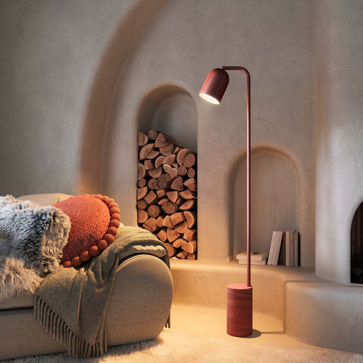 Торшер Arlight SP-MASON-FLOOR-R143-6W Warm3200-MIX (BG, 120 deg, 230V) (IP20, Травертин) 060782