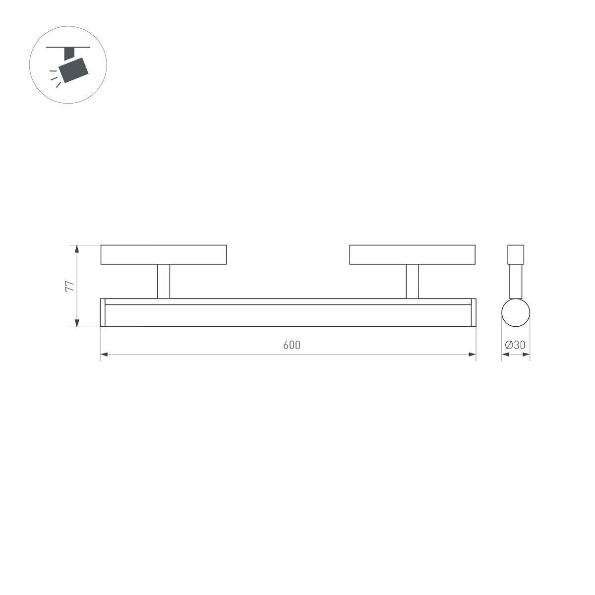 Трековый светильник Arlight Mag-Orient-Tube-Corner-L600-20W Warm3000 037350