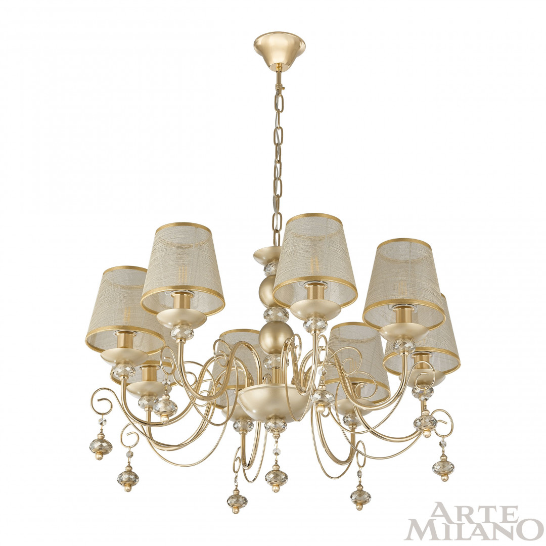 Подвесная люстра с тканевым абажуром Arte Milano 347620/8 FGD