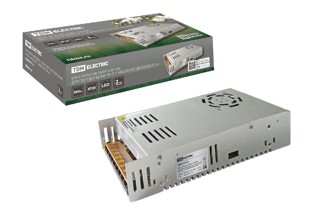 Блок питания TDM Electric 360Вт DC12В 30A IP20 SQ0331-0135