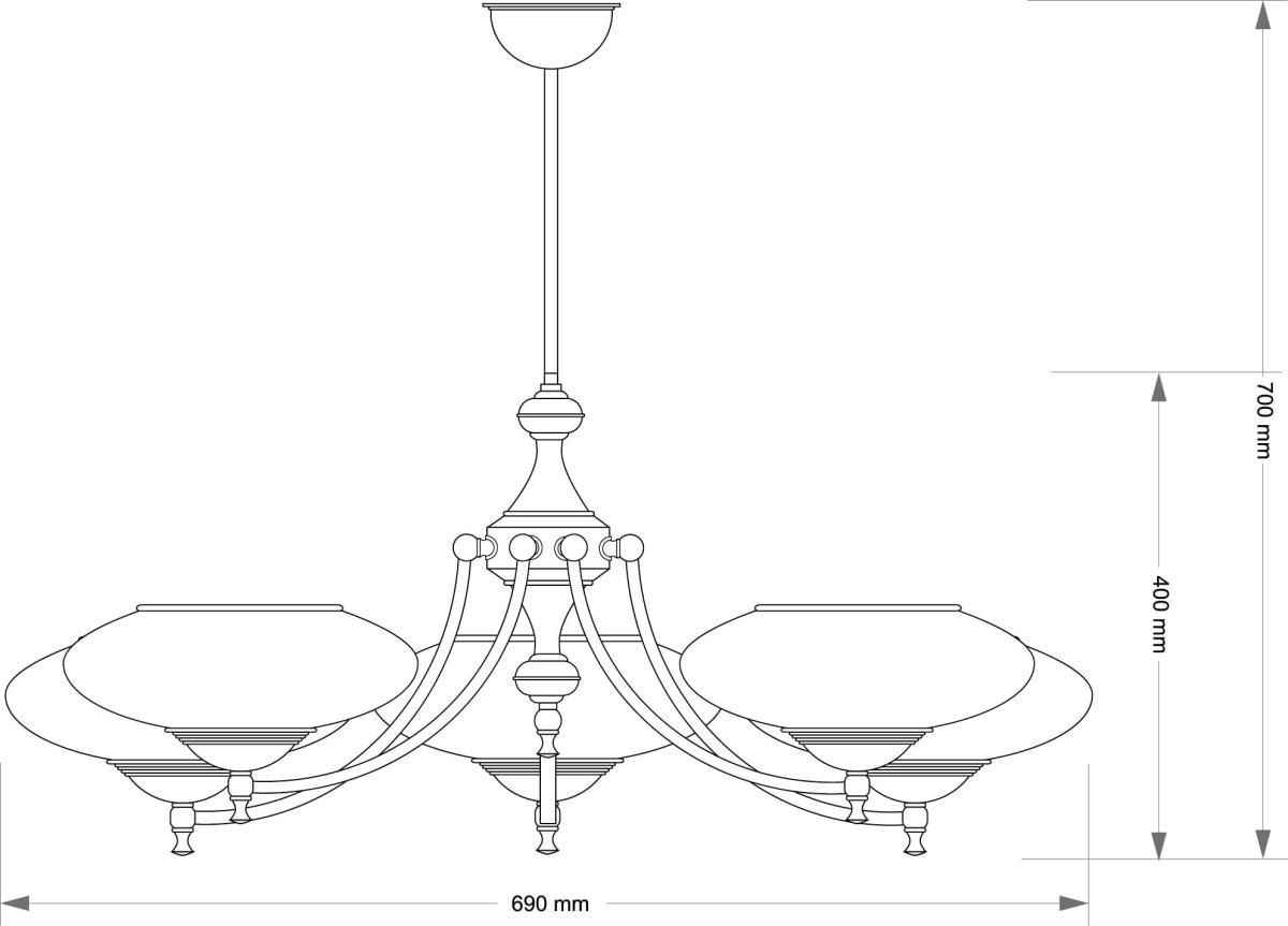 Люстра на штанге Kutek San Marino Shade SAN-ZW-5(Z)CR