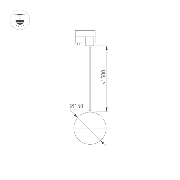 Трековый светильник Arlight LGD-Emisfero-Track-Hang-2TR-R150-11W Day4000 035943