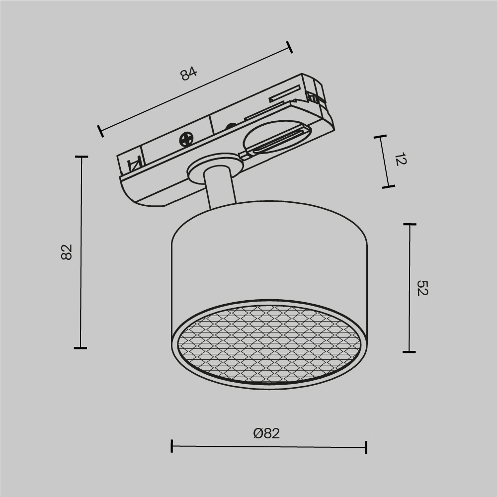 Трековый однофазный светильник Maytoni Glare TR225-1-GX53-B