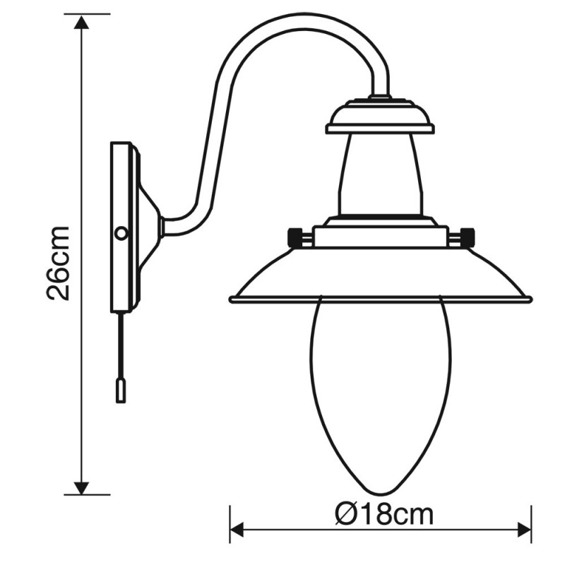 Бра с выключателем на корпусе Arte Lamp Fisherman A5518AP-1AB