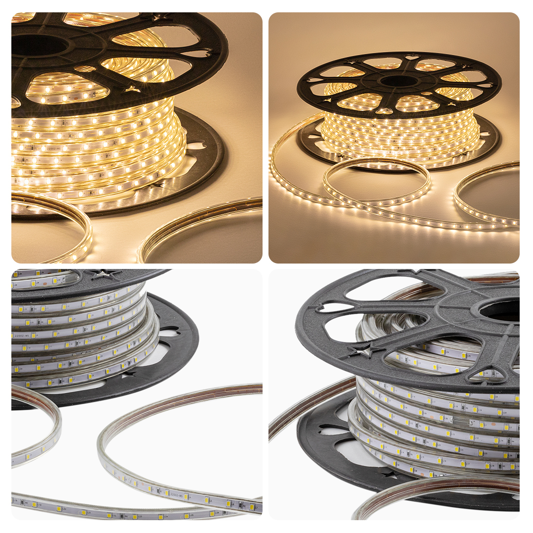 Светодиодная лента OGM Эконом 220В 2835 5Вт/м 3000К 50м IP65 O17-01