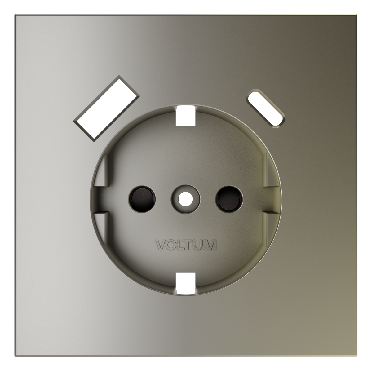 Накладка для розетки с заземлением и защитными шторками, с USB A+C Voltum S70 (шелк) VLS001004