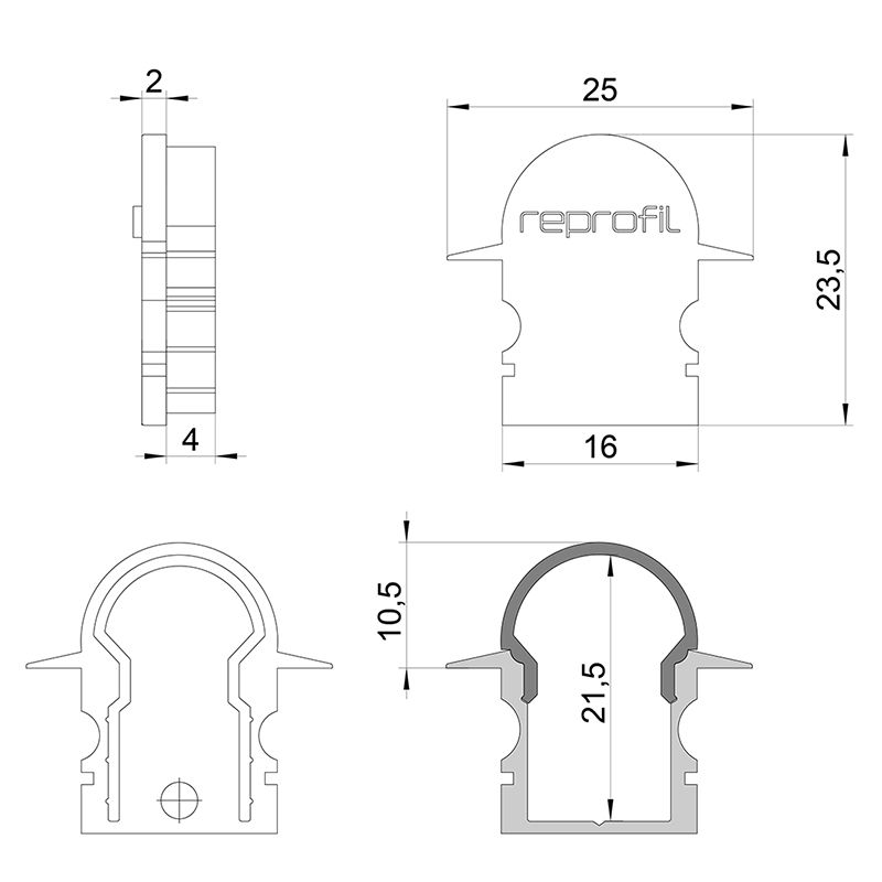 Торцевая заглушка (2 шт.) Deko-Light R-ET-02-10 979560