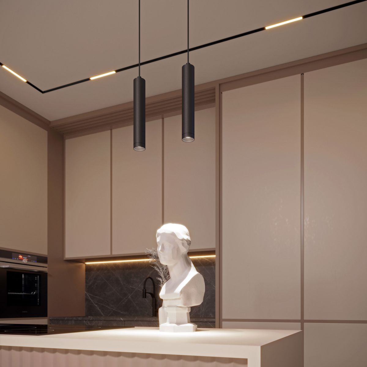 Трековый магнитный светильник Arlight MAG-ORIENT-FLAT-L465-16W Warm3000 (BK, 100 deg, 48V, DALI) (IP20 Металл) 033825(1)