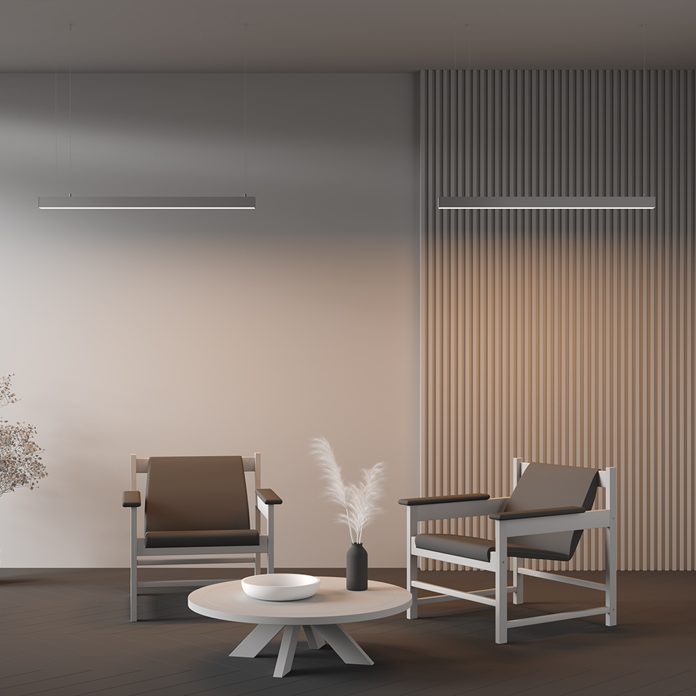 Линейный подвесной светильник офисный Maytoni Technical 3000K 50x50 (Серебро, 1 м) LL312019