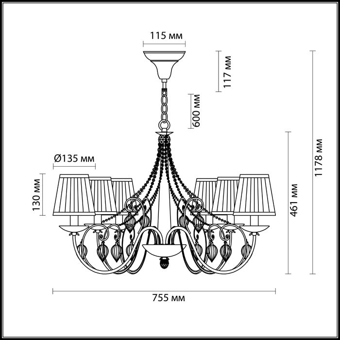 Подвесная люстра Odeon Light Adriana 3922/6