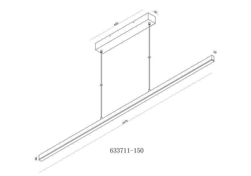 Подвесной светодиодный светильник Lucide Sigma 23456/33/43