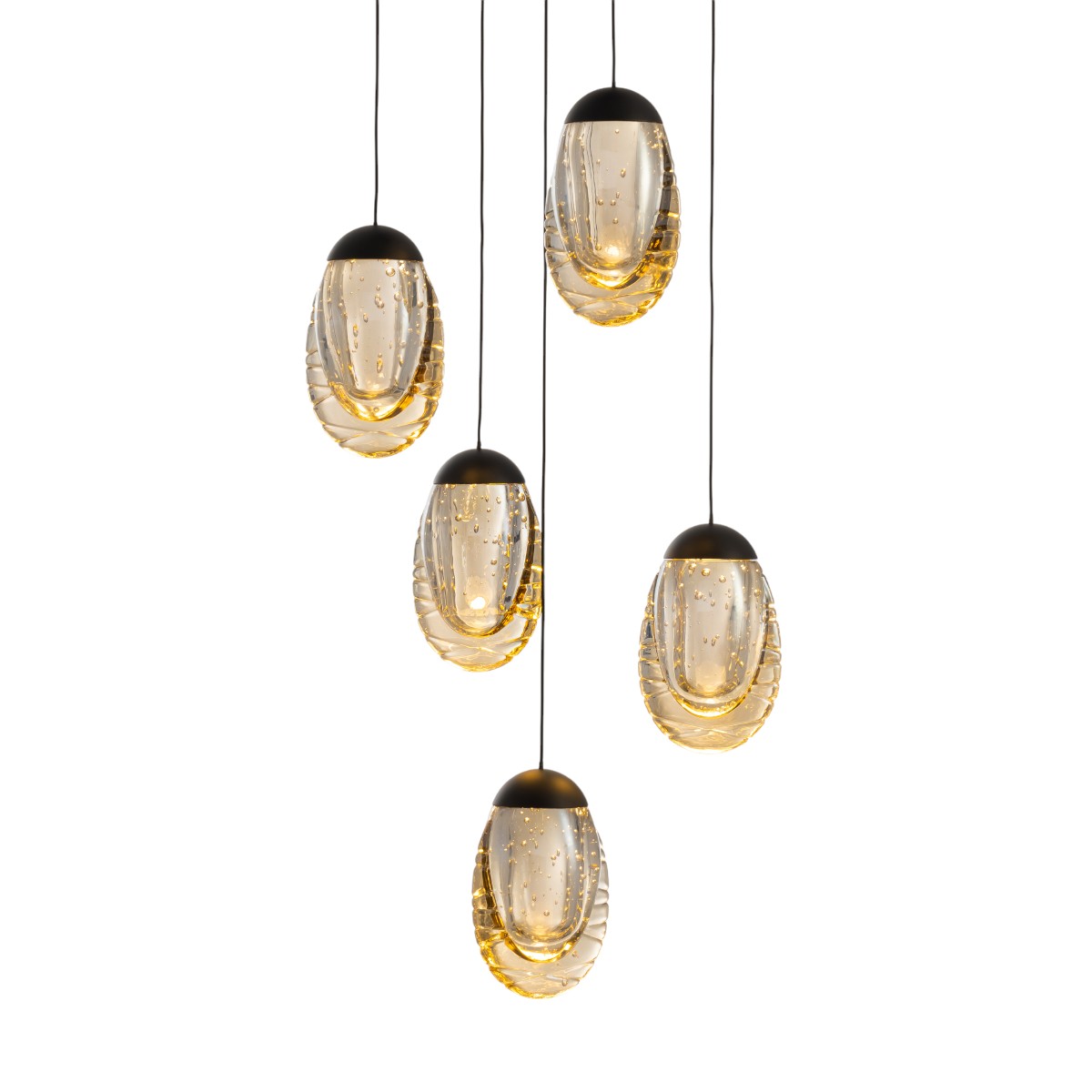 Подвесной дизайнерский светильник Delight Collection MD25090022-5A matt black/champagne