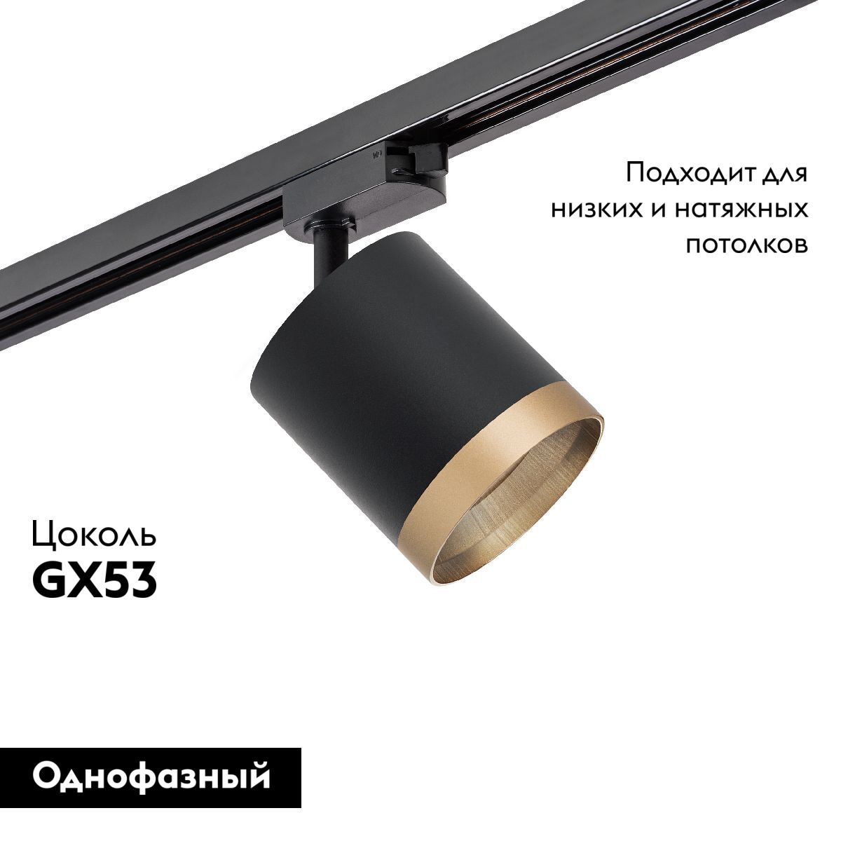 Трековый однофазный светильник Lightstar Rullo (213487+592087+203490) R1T348790