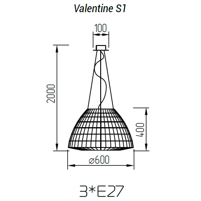 Подвесной светильник красный TopDecor Valentine S1 01 03p