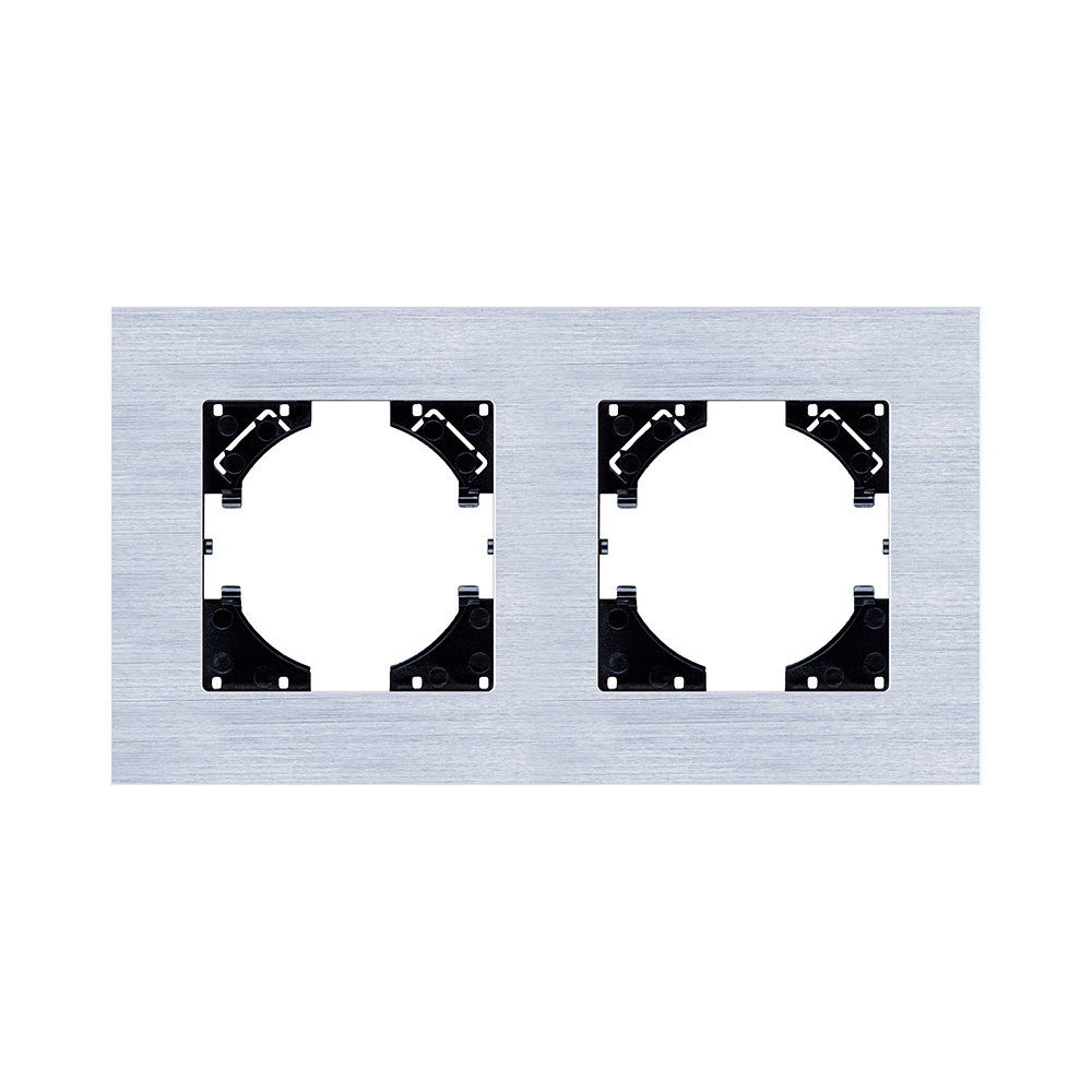 Рамка 2-постовая, серебро Kollinger Reflex AL RA2SR