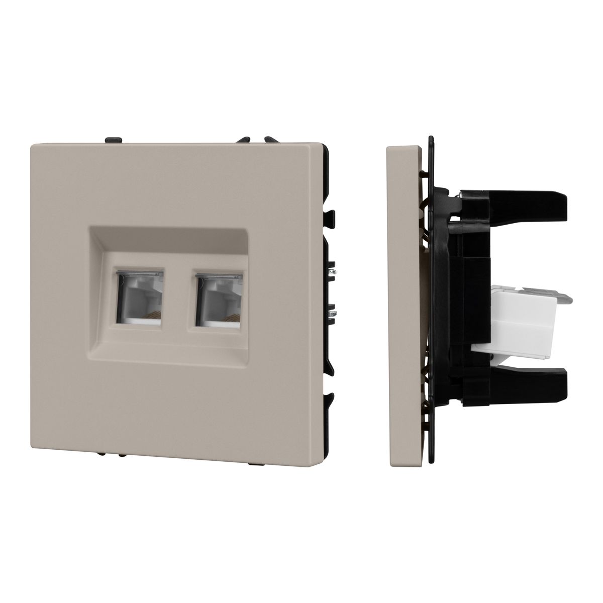 Механизм сдвоенной компьютерной розетки Arlight SCT-NOBE-MPC2-SFPL-CA (RJ-45, CAT6) 059450