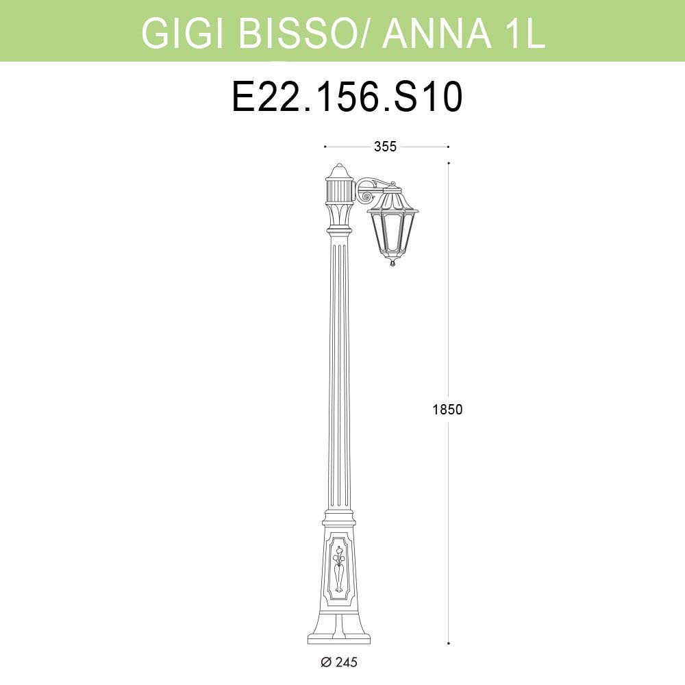 Уличный фонарь Fumagalli Gigi Bisso/Anna 1L E22.156.S10.BXF1R