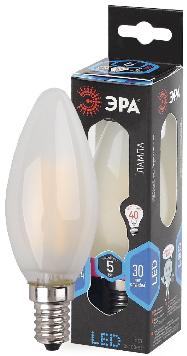 Лампа светодиодная Эра E14 5W 4000K F-LED B35-5W-840-E14 frost Б0027926