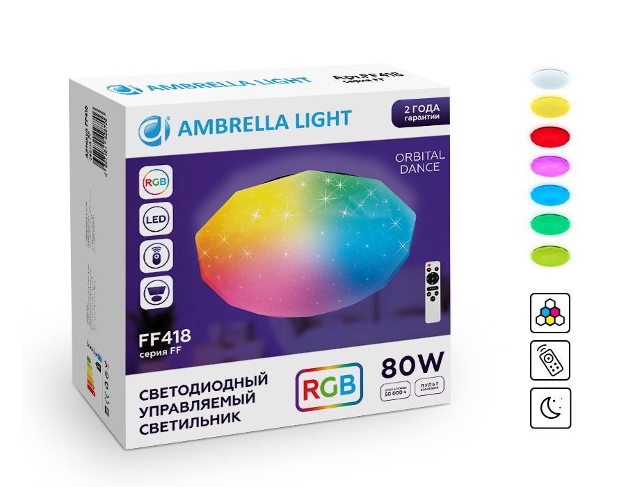 Потолочный светодиодный светильник Ambrella Light Orbital Dance FF418