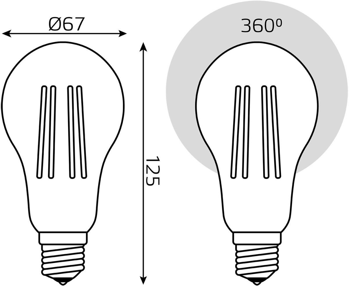 Светодиодная филаментная лампа Gauss Basic Filament 40712172