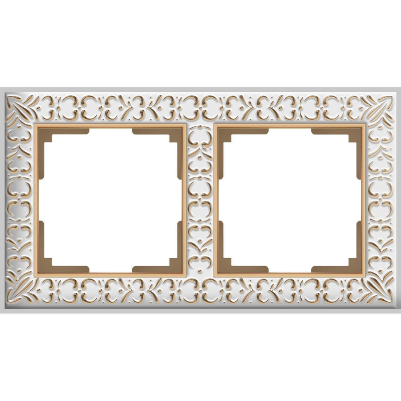 Рамка Werkel Antik на 2 поста белое золото WL07-Frame-01 4690389099182