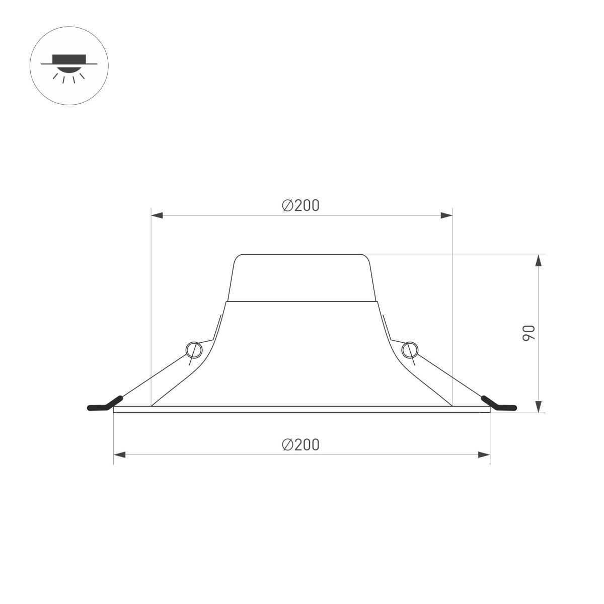 Встраиваемый светильник Arlight MS-BLIZZARD-BUILT-R215-20W Warm3000 (BK, 100 deg, 230V) 036606 УЦ
