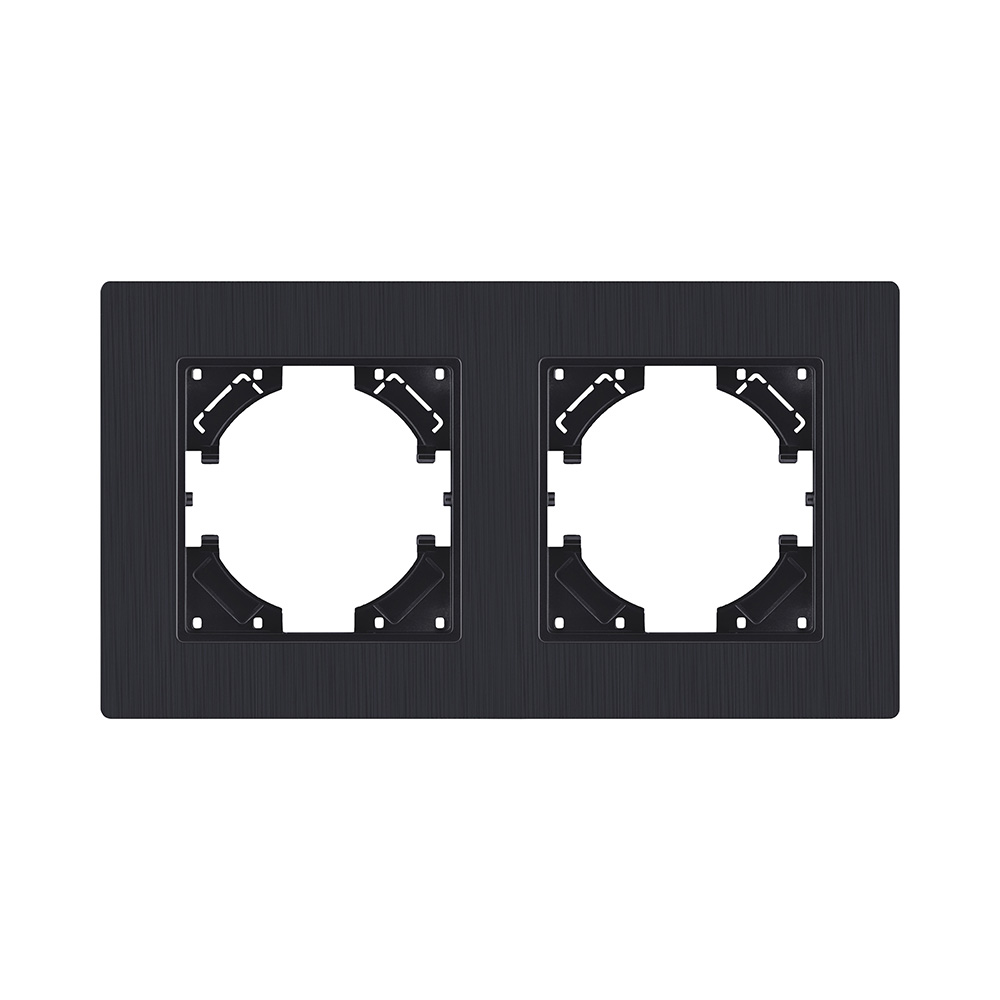 Рамка 2-постовая, черный матовый Kollinger Eleganz Plex EP2BM