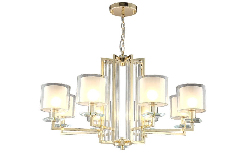 Подвесная люстра Crystal Lux Nicolas NICOLAS SP-PL8 GOLD/WHITE