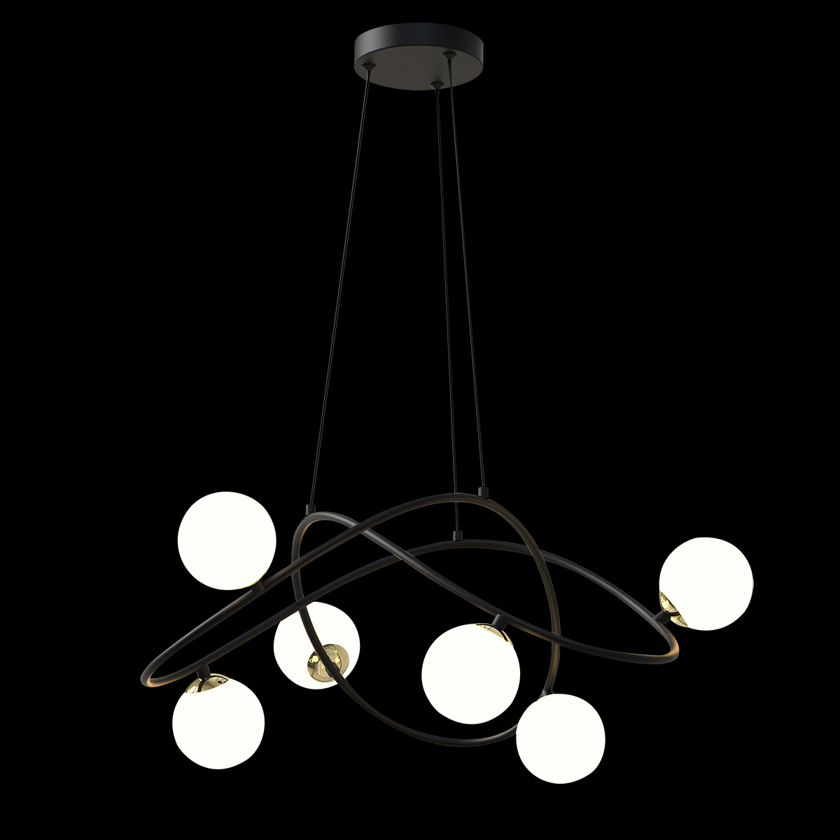 Подвесная люстра шар Delight Collection P0691-6A black