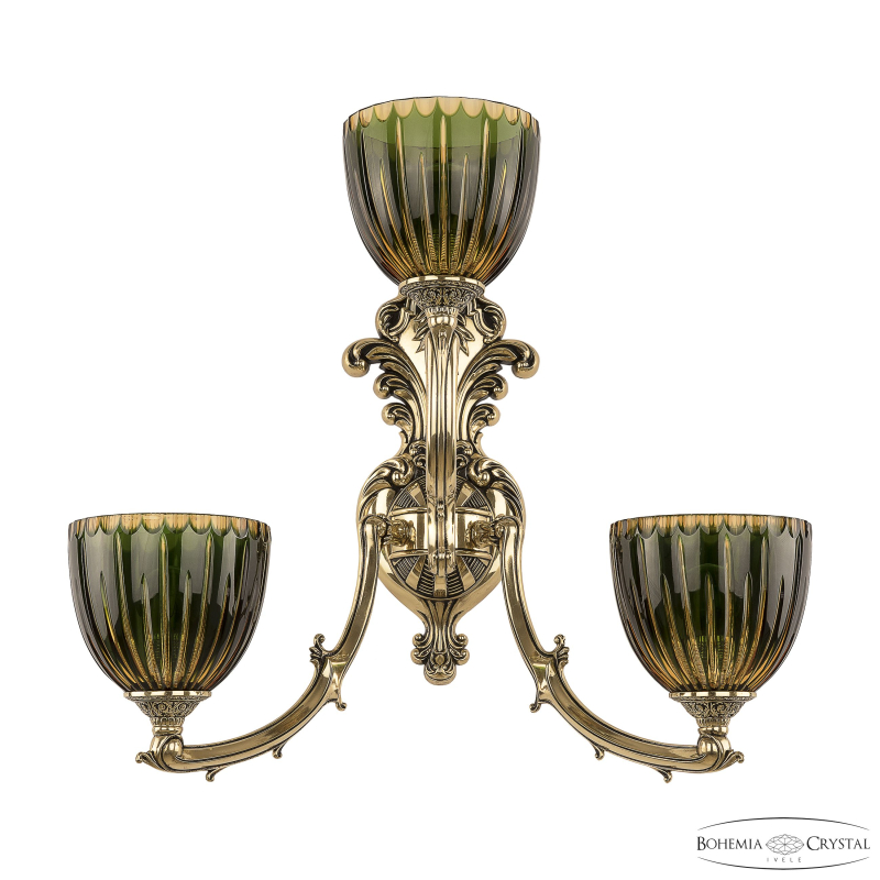 Бра Bohemia Ivele Crystal Verona 7211B15/2+1/210 GB P1 U Amber-Green/H-1K