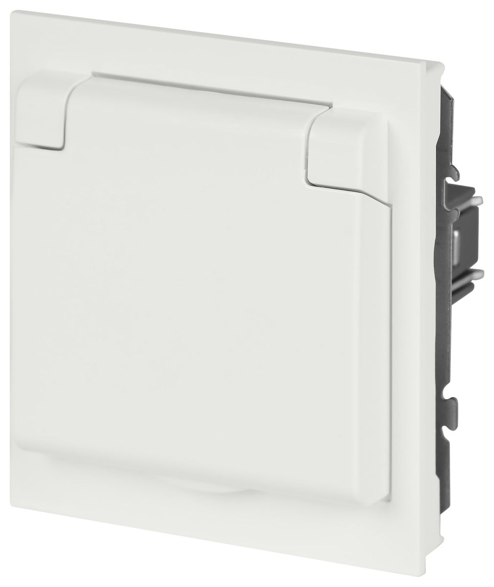 Розетка Эра Arktik 16-2103-08 с заземлением 2P+E Schuko со шторками с крышкой 16А-250В белый матовый Б0070441