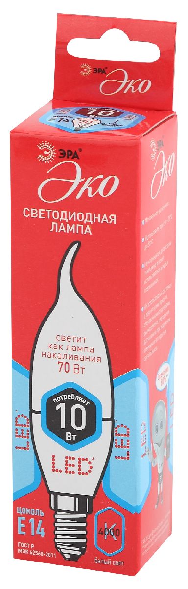 Лампа светодиодная Эра E14 10W 4000K ECO LED BXS-10W-840-E14 Б0040886