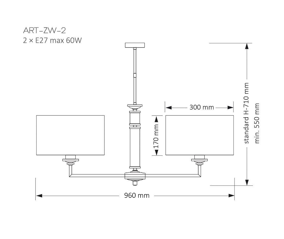 Подвесная люстра Kutek Mood Artu ART-ZW-2 (N)